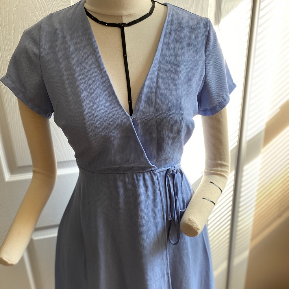 LUSH Nordstrom Baby Blue Wrap Mini Dress